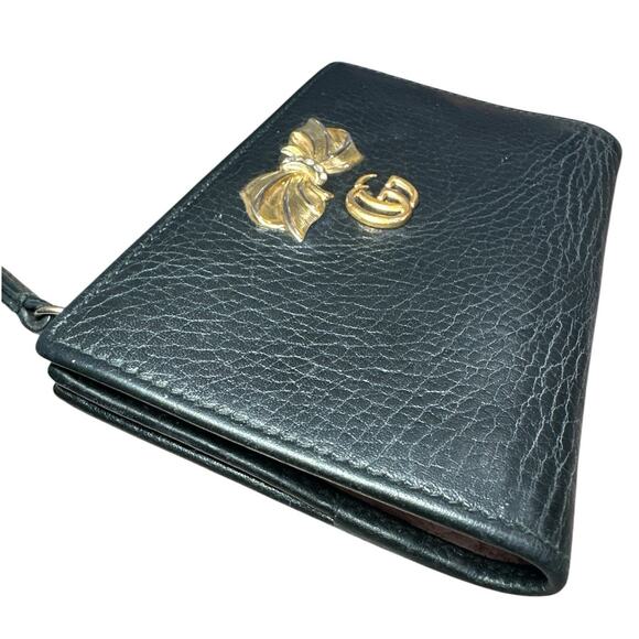G2. Gucci Calfskin GG Marmont Bow Flap Wallet Black - Picture 15 of 16